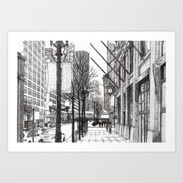 North on State Street Art Print