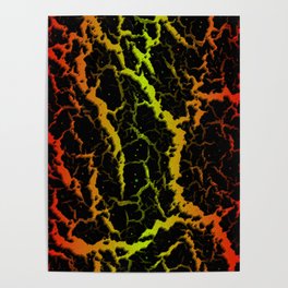 Cracked Space Lava - Red/Lime Poster