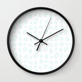 Seafoam Gems Pattern Wall Clock