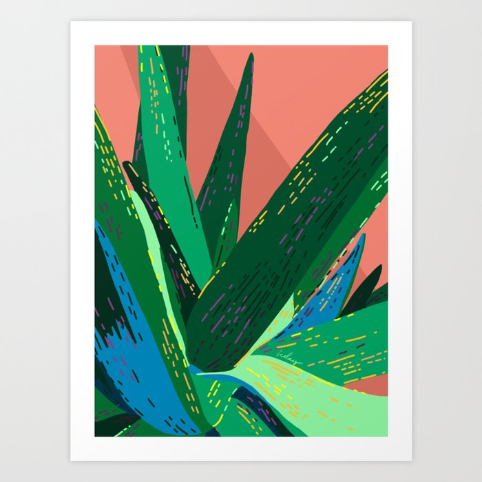 I Don't Bite (Much) - Tropical Cactus Succulent Illustration Art Print