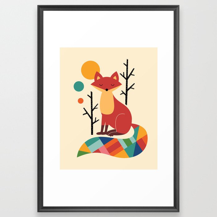 Rainbow Fox Framed Art Print
