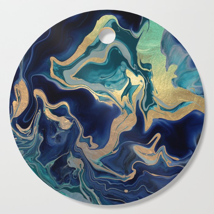 DRAMAQUEEN - GOLD INDIGO MARBLE Cutting Board