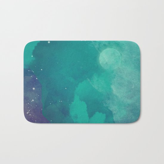 Watercolor night sky Bath Mat