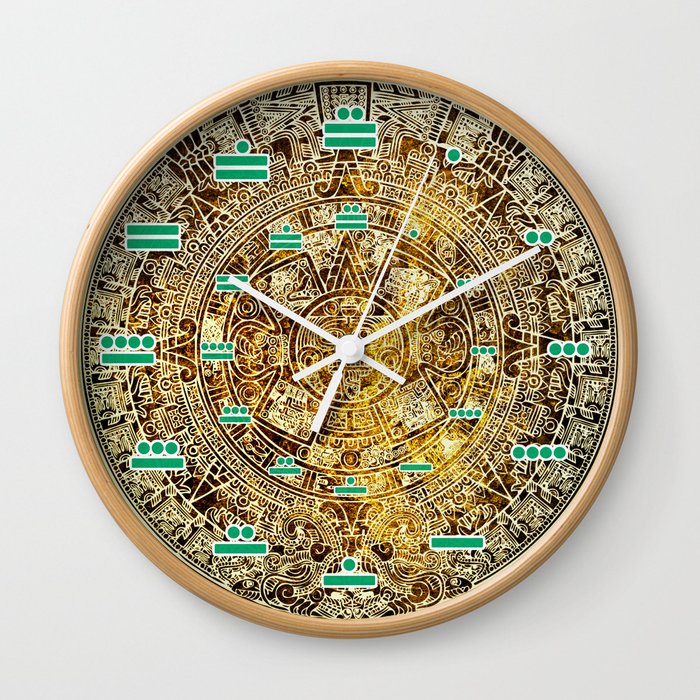 Aztec Calendar Wall Clock By Fluffycakes Society6