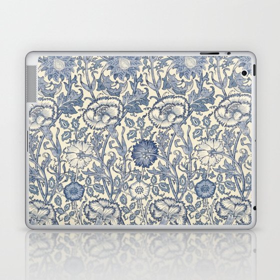 William Morris Pink and Rose China Blue Toile Laptop & iPad Skin