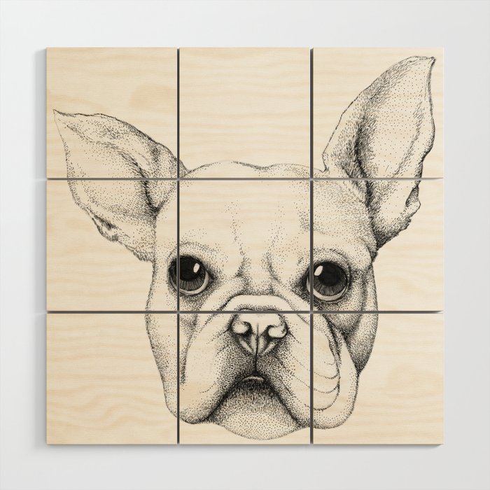 Cute french bulldog Wood Wall Art