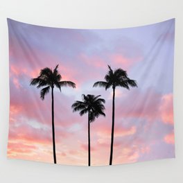Palm Trees Sunset Photography Wall Tapestry