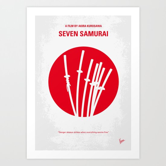 No200 My The Seven Samurai minimal movie poster Art Print