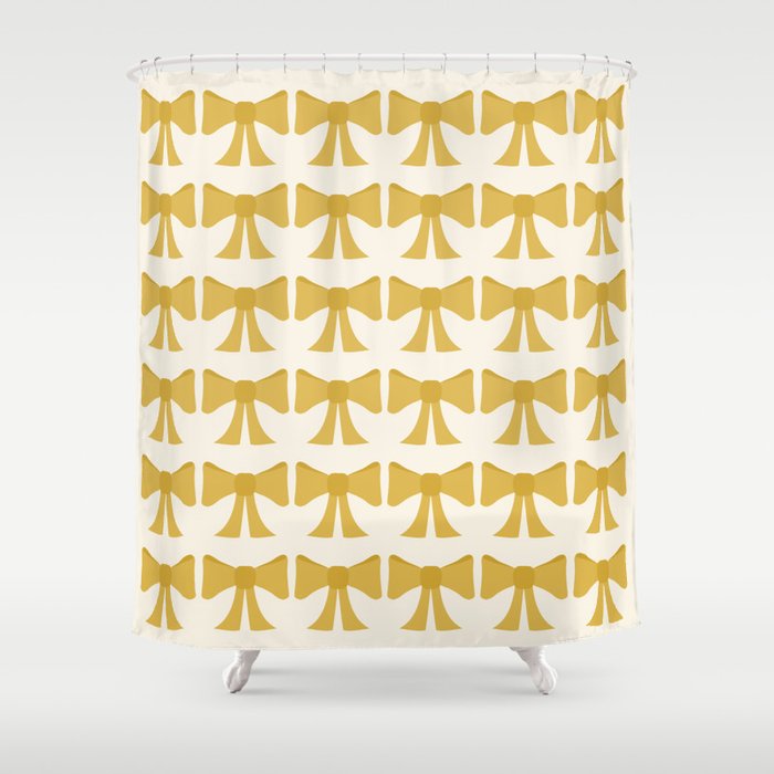 Vintage Bows VIII Yellow Shower Curtain