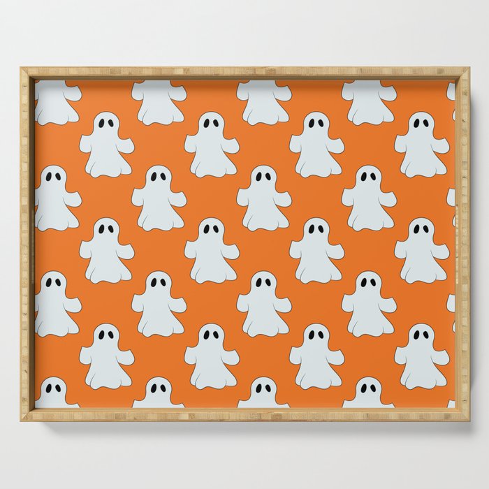 Halloween Ghosts Pattern Serving Tray