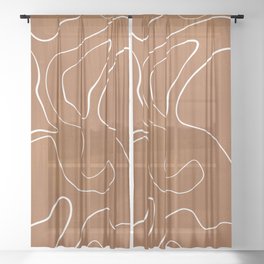 Abstract Organic Sheer Curtain | Earthtone, Pattern, Digital, Beigetone, Minimal, Organicshapes, Simple, Curated, Graphicdesign, Midcenturymodern 