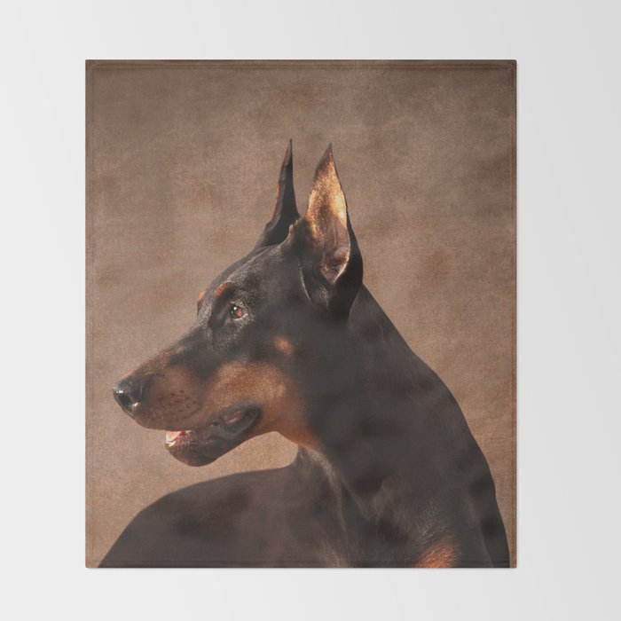 FEROCIOUS doberman jacquard blanket rug