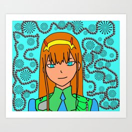 Anime Girl Art Digital  Art Print