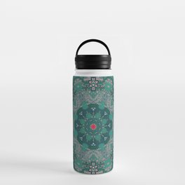 Green Moroccan Flowers Antique Water Bottle