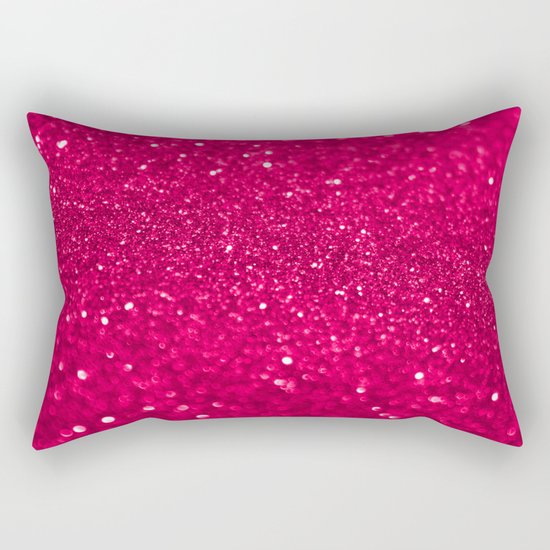 Bright Pink Glitter Rectangular Pillow