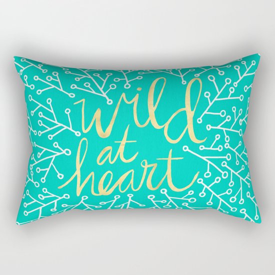 Wild at Heart – Turquoise Rectangular Pillow