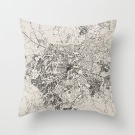 Harare, Zimbabwe - City Map - Black&White Throw Pillow