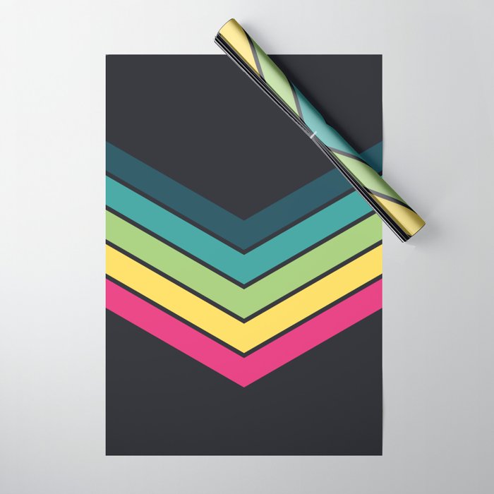 Rodoma - Classic 70s Style V Shape Retro Stripes Wrapping Paper