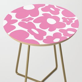 60s 70s Hippy Flowers Pink Side Table