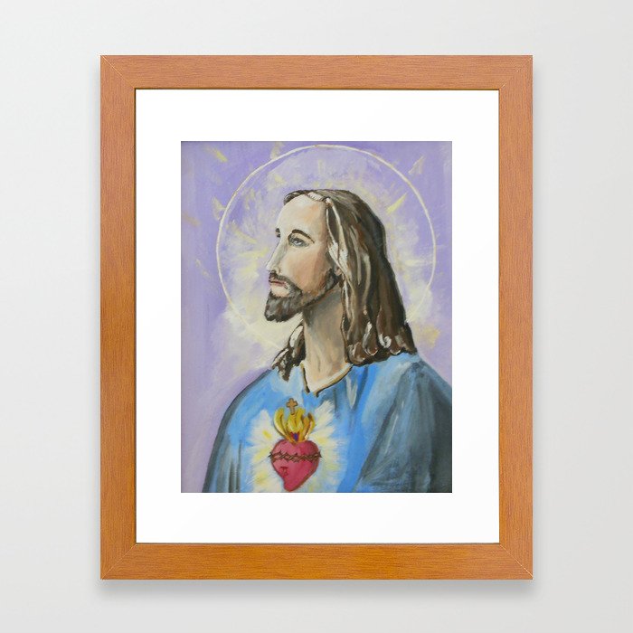 Profile Of Sacred Heart Of Jesus Framed Art Print By Alaloh Society6