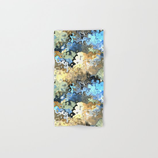 Golden Blue Abstract Hand & Bath Towel