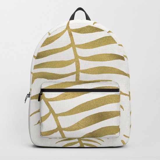 Golden Palm Leaf Backpack