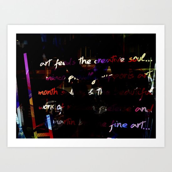Glowing letters Art Print