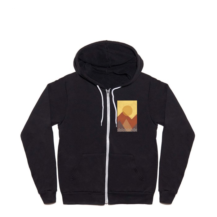 Abstract Warm Morning  Full Zip Hoodie