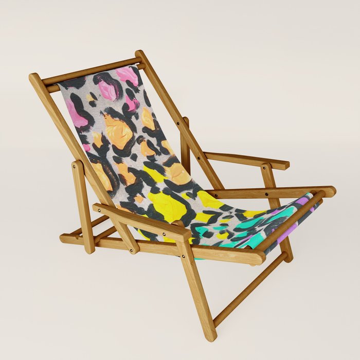 Leopard print folding chair top