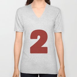 2 (Maroon & White Number) V Neck T Shirt