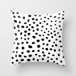 Dots - Black and White Throw Pillow