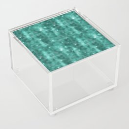 Glam Teal Diamond Shimmer Glitter Acrylic Box