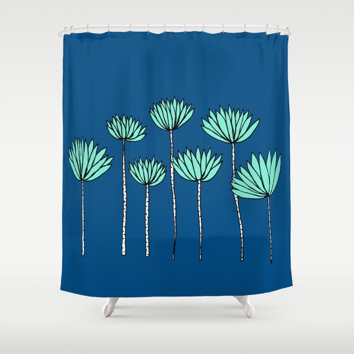 Blue And Teal Tropical Botanical Print By Emma Freeman Designs