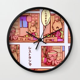 cute japanese kawaii restaurant Wall Clock