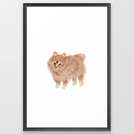 Pomeranian Illustration Framed Art Print