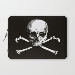 Skull and Crossbones | Jolly Roger | Pirate Flag | Black and White | Laptop Sleeve