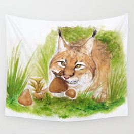 Attentive Lynx Wall Tapestry