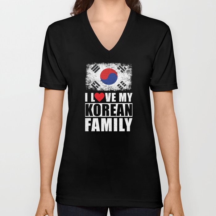 Korean Family V Neck T Shirt