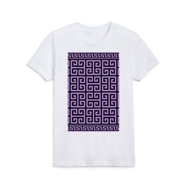 Greek Key (Black & Lavender Pattern) Kids T Shirt