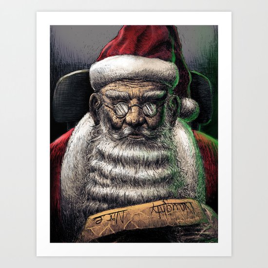 Santa Checking His List... Art Print