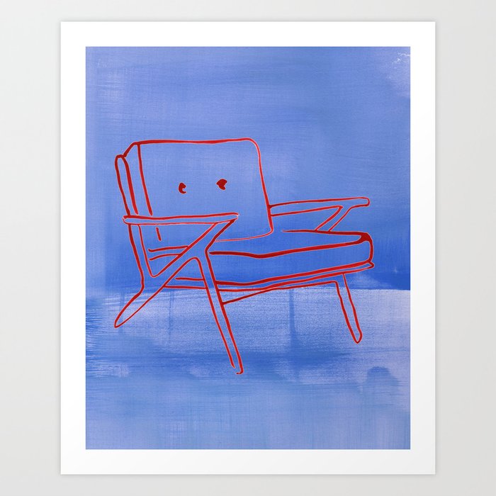 Red deals print chair