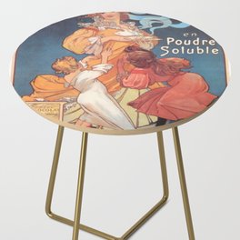 Mucha Chocolate Ideal Vintage Advertising High Resolution (Reproduction) Side Table