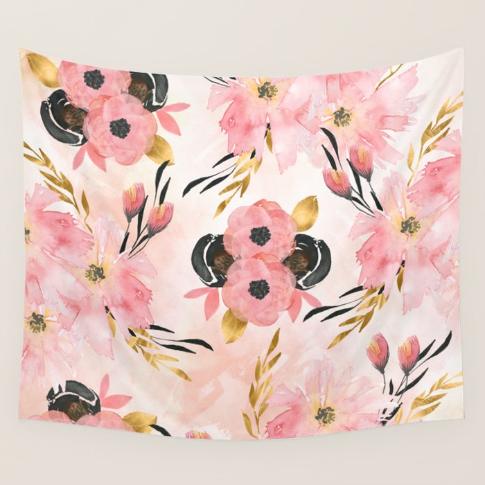 Night Meadow Blush Pink Wall Tapestry by Nature Magick Society6