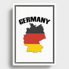 Germany Map - Deutschland Flag Travel Framed Canvas