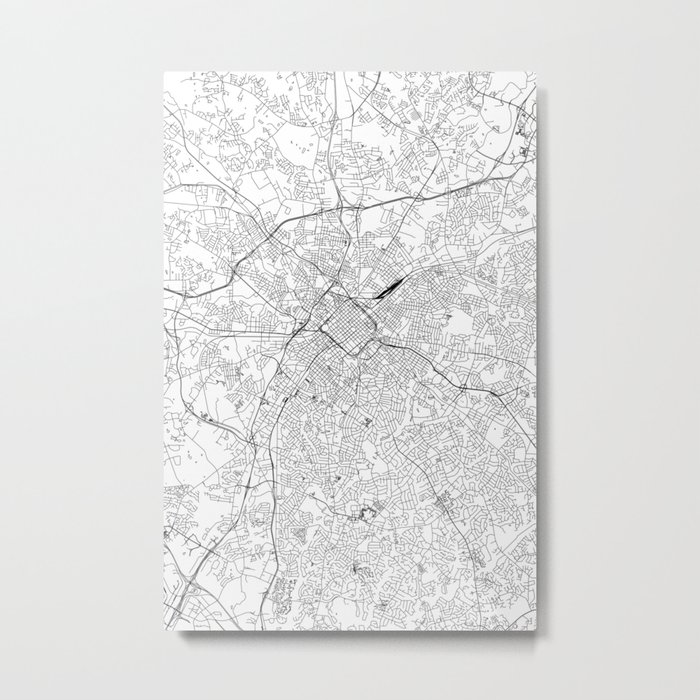 Charlotte White Map Metal Print