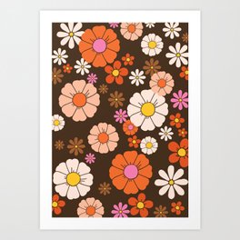 Groovy 60ˋs Mod Flower Print Art Print