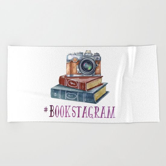 Watercolor Bookstagram Beach Towel