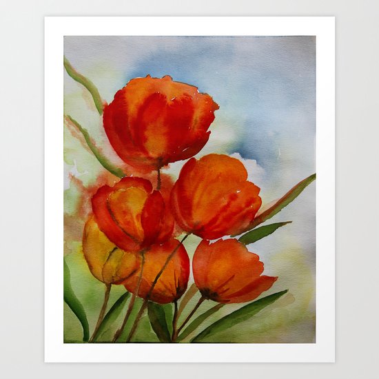 The Paradise of tulips Art Print