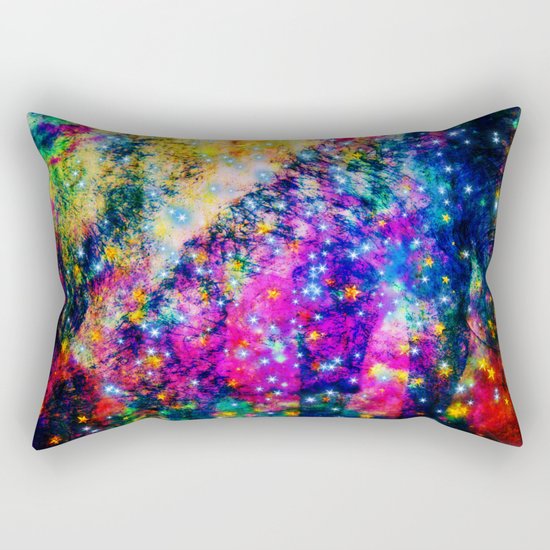 rainbow galaxy with stars Rectangular Pillow