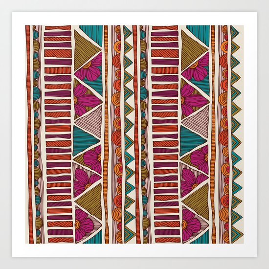 Tribal stripes Art Print